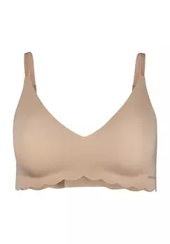 Бюстье для женщин Micro Essentials с V-образным вырезом и волнистым подолом SKINY, бежевый