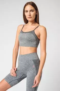 Бюстье Flex для фитнеса с бретелями и логотипом Gymshark, серый