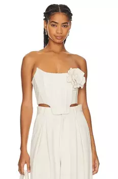 Бюстье GIUSEPPE DI MORABITO Bustier With Rose, цвет Milk White