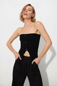 Бюстье из трикотажа черного цвета с треугольными чашечками SWA4656S Sherin