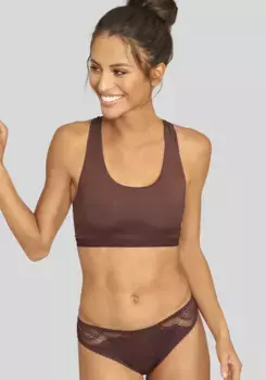 Бюстье LASCANA со сборкой на спине и нежным кружевом, цвет Aubergine