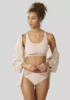 Бюстье LASCANA со сборкой на спине и нежным кружевом, цвет Rose