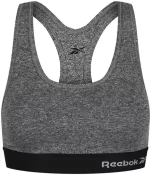 Бюстье Reebok "Simone", эластичный бюстгальтер с надписью-логотипом, серый