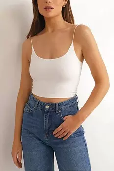 Бюстье с белыми веревочными бретелями Mad Girls Mg965 Madmext, белый