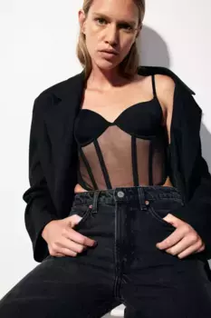 Бюстье с набивкой H&M, черный