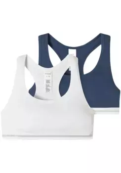 Бюстье Schiesser "Long Life Rib" со спортивной спинкой-борцовкой, белый