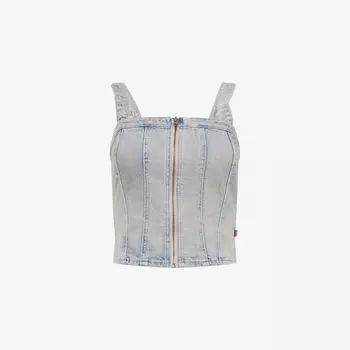 Бюстье-топ Levis скульптурирующий джинсовый, светло-голубой