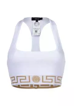 Бюстье - топика нижнее белье бюстгальтер-бралетт органический хлопок би-стрейч Versace, белый