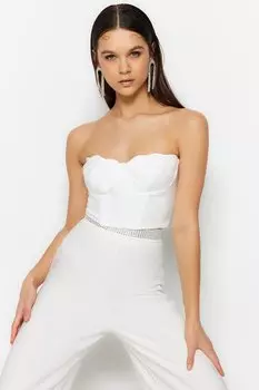 Бюстье Trendyol с вырезом в форме сердца, белый