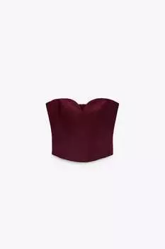 Бюстье Zara Sweetheart Neckline, винный