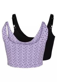 Бюстгальтер 2-PACK WITH ADJUSTABLE STRAPS Devoted By Zizzi, сирень