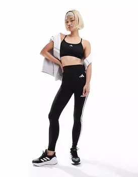 Бюстгальтер Adidas Training с низкой поддержкой черного цвета Adidas Performance