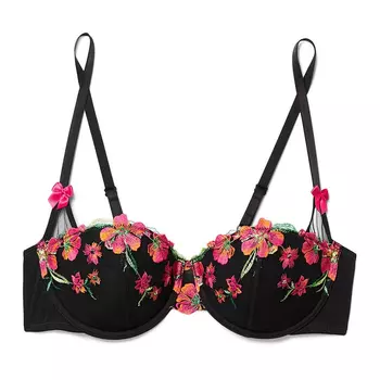 Бюстгальтер Adore Me Daphne Balconette Plus, черный/оранжевый