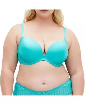 Бюстгальтер Adore Push Up размера Plus CITY CHIC, зеленый