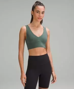 Бюстгальтер Align с V-образным вырезом Lululemon, зеленый