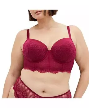 Бюстгальтер Allure Demi Longline Plus Size CITY CHIC, красный