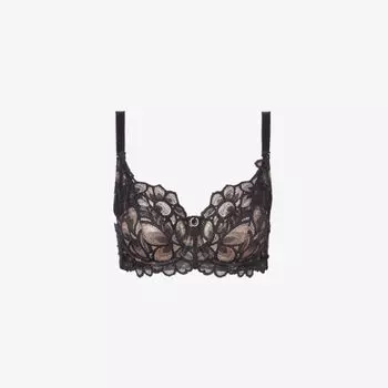 Бюстгальтер Allure из эластичной ткани с кружевной вышивкой Panache, черный