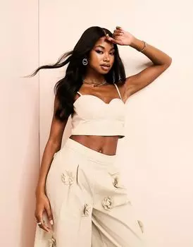 Бюстгальтер ASOS LUXE Stone с чашками, входит в комплект из трех предметов