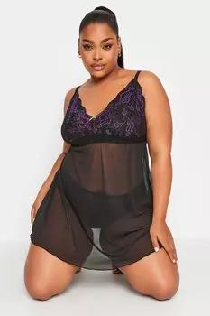 Бюстгальтер Babydoll с контрастным кружевом от бренда Yours, фиолетовый