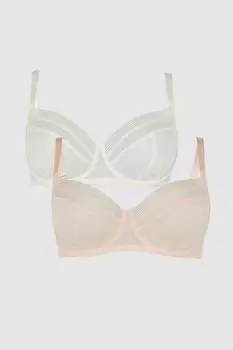 Бюстгальтер-балкон из сетки DD+ 2PP с геосеткой Debenhams, розовый