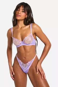 Бюстгальтер-балкон с оборками boohoo, фиолетовый