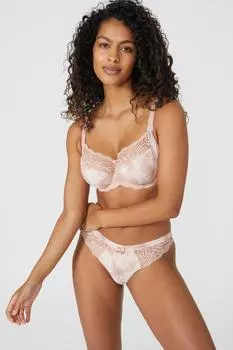 Бюстгальтер-балкон с принтом Dd+ Kani Leaf Debenhams, розовый