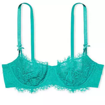 Бюстгальтер-балконет без подкладки Victoria's Secret Dream Angels Wicked Floral Embroidery, бирюзовый