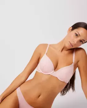Бюстгальтер-балконет двойного пуш-ап с кружевом Ysabel Mora, розовый