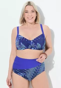 Бюстгальтер балконет FERN PRINT DRAPED SET Ulla Popken, синий