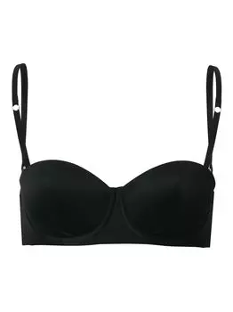 Бюстгальтер-балконет из эластичного шелка Wolford, черный