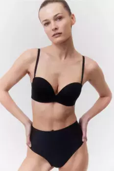 Бюстгальтер-Балконет из микрофибры супер пуш-ап H&M, черный