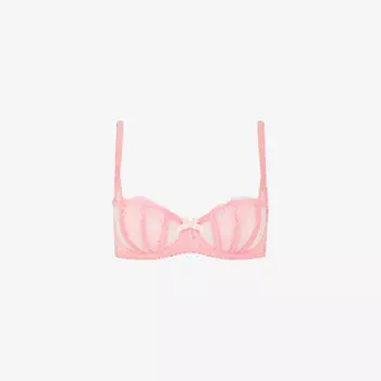 Бюстгальтер-балконет из тюля Rozlyn на косточках Agent Provocateur, розовый