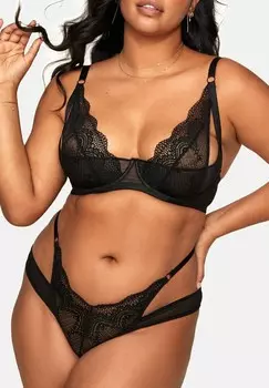Бюстгальтер балконет KAIA UNLINED PLUS QUARTER CUP BRA JET BLACK Adore Me, черный