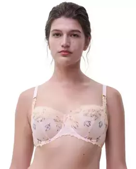 Бюстгальтер балконет на косточках и вышивкой линии Елисейские поля Chantelle, цвет Rosa