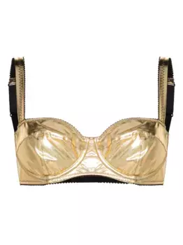 Бюстгальтер-балконет с эффектом металлик DOLCE & GABBANA, золотой