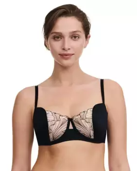 Бюстгальтер-балконет с блестящим эффектом и кружевом линии Tattoo Love Chantelle, бежевый