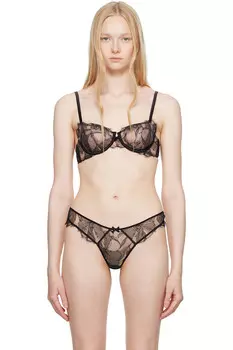 Бюстгальтер балконет с кружевом Sophia Fleur Du Mal, черный