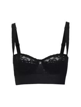 Бюстгальтер-балконет с жаккардовым логотипом Dolce&Gabbana, цвет nero