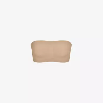 Бюстгальтер-бандо бесшовного плетения Sculpt из эластичной ткани Skims, цвет clay