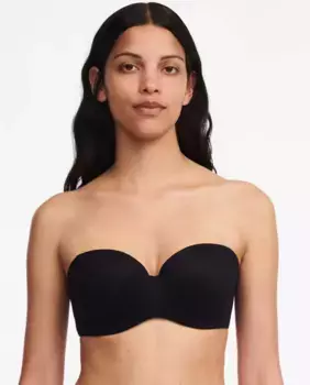 Бюстгальтер-бандо без бретелек, с набивкой и кружевом линии Norah Chantelle, чёрный