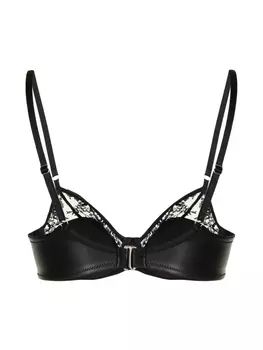 Бюстгальтер Bebe из искусственной кожи с кружевом Fleur Du Mal, черный