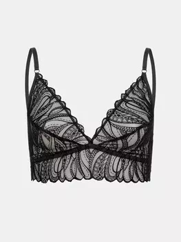Бюстгальтер без косточек Erlich Textil Exquisit Lace Triangel BH, черный