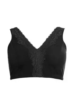 Бюстгальтер без косточек формы-бюстье с кружевной отделкой sheego, черный