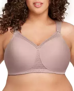 Бюстгальтер без косточек Full Figure Plus Size MagicLift Wirefree T-Shirt Bra 1080 Glamorise, коричневый/бежевый