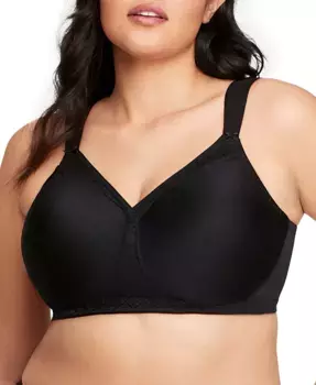 Бюстгальтер без косточек Full Figure Plus Size MagicLift Wirefree T-Shirt Bra 1080 Glamorise, черный