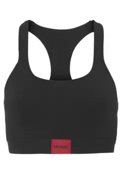 Бюстгальтер без косточек HUGO Underwear "BRALETTE PAD.RED LAB", с вышитым логотипом HUGO BOSS, черный