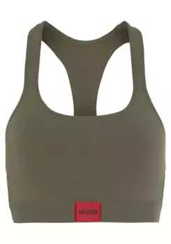Бюстгальтер без косточек HUGO Underwear "BRALETTE PAD.RED LAB", с вышитым логотипом HUGO BOSS, зеленый