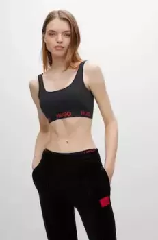 Бюстгальтер без косточек HUGO Underwear "BRALETTE SPORTY LOGO", с эластичным поясом, черный