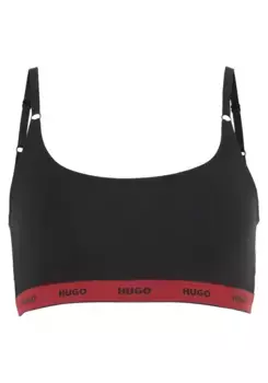 Бюстгальтер без косточек HUGO Underwear "TWIN BRALETTE STRIPE", с эластичным поясом, черный