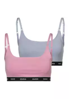 Бюстгальтер без косточек HUGO Underwear "TWIN BRALETTE STRIPE", с регулируемыми бретелями с логотипом, цвет Open Miscellaneous 989